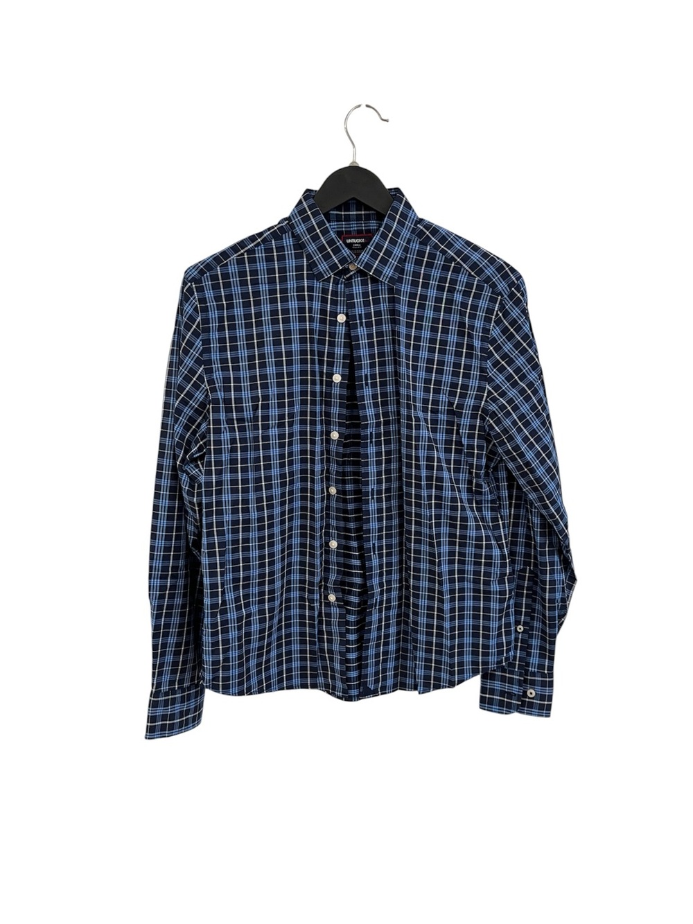 UNTUCKit Blue and Black Plaid Dress Shirt